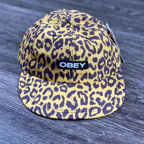 Obey Other - Obey yellow leopard print Bowen 6 panel strapback